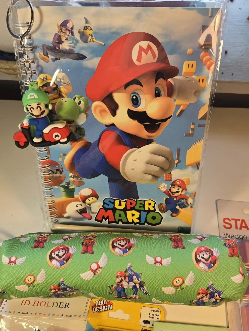 Super Mario Spiral Notebook and School Supply Bundle